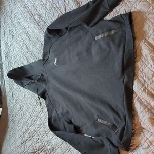 New balance hoodie with gray print. It's almost like a turtle neck hoodie